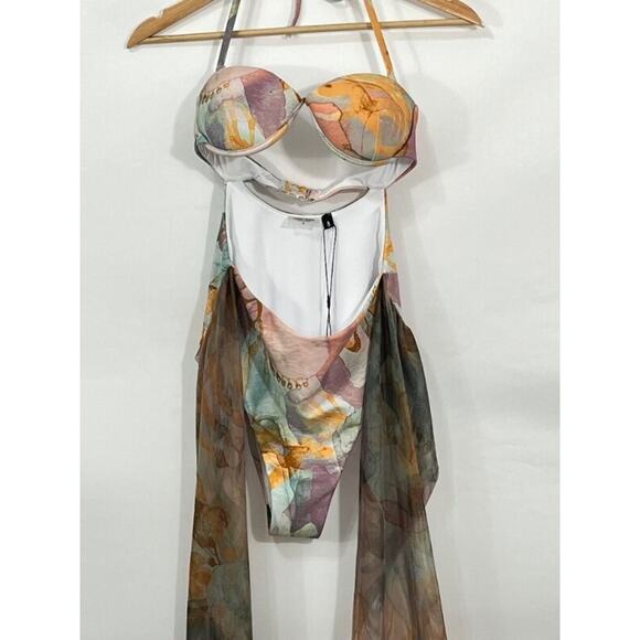 ANDREA IYAMAH Sz S Small Ando 1pc Swimsuit Convertible Tie Scarf NWT - Picture 3 of 16